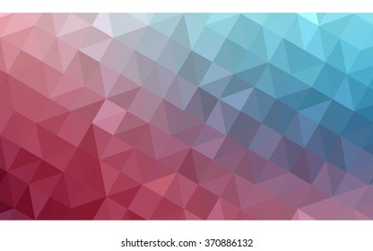 Multicolor blue, red polygonal illustration, which consist of triangles. Geometric background in Origami style with gradient. Triangular design for your business.