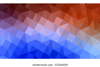 Multicolor blue, red polygonal illustration, which consist of triangles. Geometric background in Origami style with gradient. Triangular design for your business.