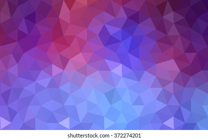 Multicolor blue, red polygonal illustration, which consist of triangles. Geometric background in Origami style with gradient. Triangular design for your business.