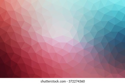 Multicolor blue, red polygonal illustration, which consist of triangles. Geometric background in Origami style with gradient. Triangular design for your business.
