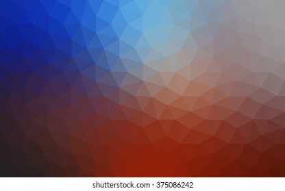 Multicolor blue, red polygonal illustration, which consist of triangles. Geometric background in Origami style with gradient. Triangular design for your business.