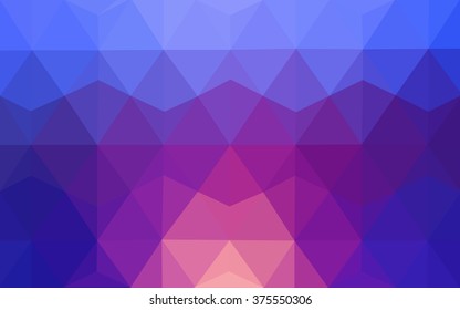 Multicolor blue, red polygonal illustration, which consist of triangles. Geometric background in Origami style with gradient. Triangular design for your business.