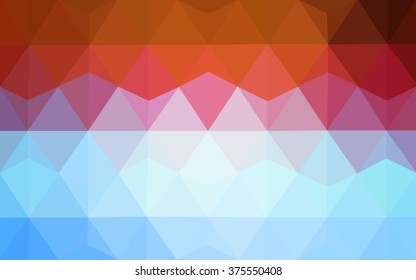 Multicolor blue, red polygonal illustration, which consist of triangles. Geometric background in Origami style with gradient. Triangular design for your business.