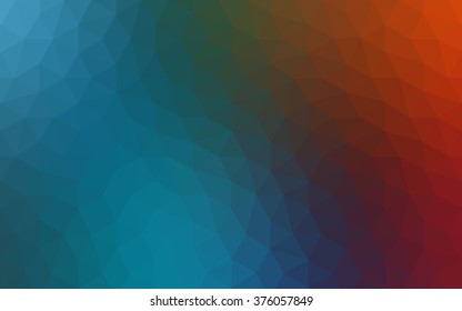 Multicolor blue, red polygonal illustration, which consist of triangles. Geometric background in Origami style with gradient. Triangular design for your business.