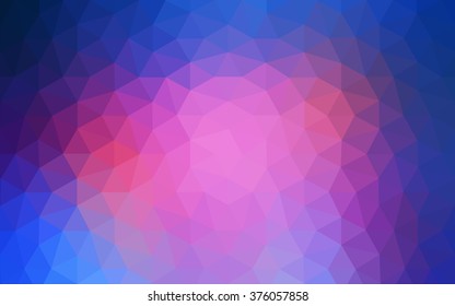 Multicolor blue, red polygonal illustration, which consist of triangles. Geometric background in Origami style with gradient. Triangular design for your business.