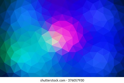Multicolor blue, red polygonal illustration, which consist of triangles. Geometric background in Origami style with gradient. Triangular design for your business.
