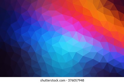 Multicolor blue, red polygonal illustration, which consist of triangles. Geometric background in Origami style with gradient. Triangular design for your business.