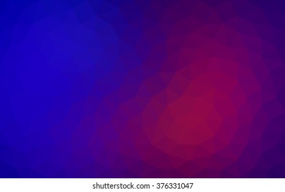 Multicolor blue, red polygonal illustration, which consist of triangles. Geometric background in Origami style with gradient. Triangular design for your business.