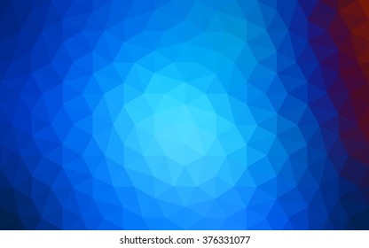 Multicolor blue, red polygonal illustration, which consist of triangles. Geometric background in Origami style with gradient. Triangular design for your business.