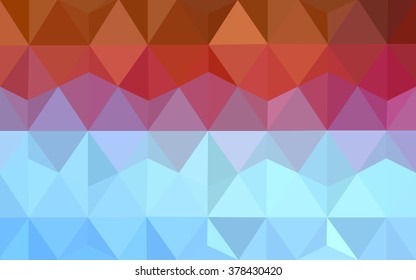 Multicolor blue, red polygonal illustration, which consist of triangles. Geometric background in Origami style with gradient. Triangular design for your business.