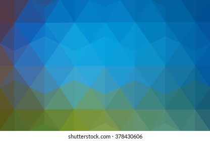 Multicolor blue, red polygonal illustration, which consist of triangles. Geometric background in Origami style with gradient. Triangular design for your business.