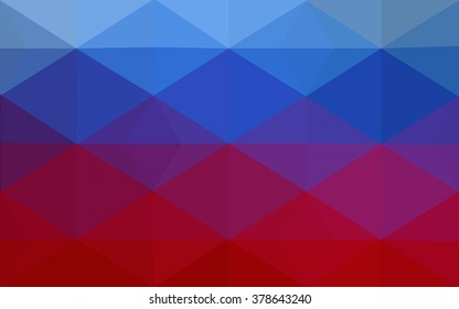 Multicolor blue, red polygonal illustration, which consist of triangles. Geometric background in Origami style with gradient. Triangular design for your business.