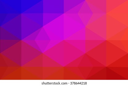Multicolor blue, red polygonal illustration, which consist of triangles. Geometric background in Origami style with gradient. Triangular design for your business.