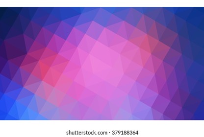 Multicolor blue, red polygonal illustration, which consist of triangles. Geometric background in Origami style with gradient. Triangular design for your business.
