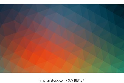 Multicolor blue, red polygonal illustration, which consist of triangles. Geometric background in Origami style with gradient. Triangular design for your business.