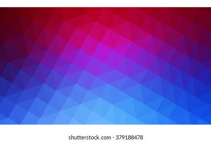 Multicolor blue, red polygonal illustration, which consist of triangles. Geometric background in Origami style with gradient. Triangular design for your business.
