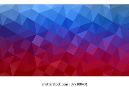 Multicolor blue, red polygonal illustration, which consist of triangles. Geometric background in Origami style with gradient. Triangular design for your business.