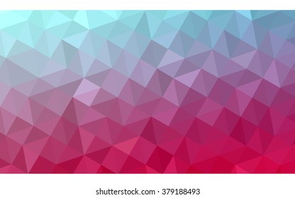 Multicolor blue, red polygonal illustration, which consist of triangles. Geometric background in Origami style with gradient. Triangular design for your business.