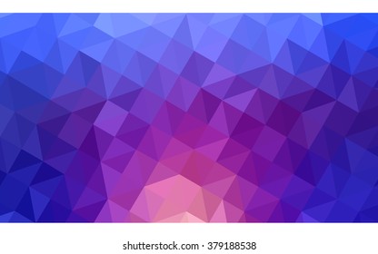 Multicolor blue, red polygonal illustration, which consist of triangles. Geometric background in Origami style with gradient. Triangular design for your business.