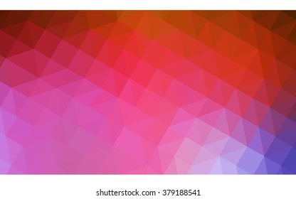 Multicolor blue, red polygonal illustration, which consist of triangles. Geometric background in Origami style with gradient. Triangular design for your business.