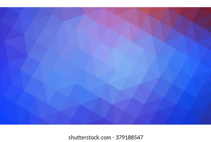 Multicolor blue, red polygonal illustration, which consist of triangles. Geometric background in Origami style with gradient. Triangular design for your business.
