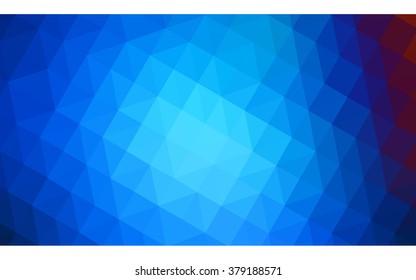 Multicolor blue, red polygonal illustration, which consist of triangles. Geometric background in Origami style with gradient. Triangular design for your business.