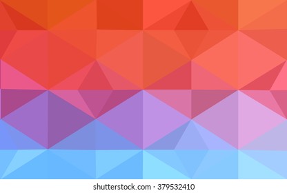 Multicolor blue, red polygonal illustration, which consist of triangles. Geometric background in Origami style with gradient. Triangular design for your business.
