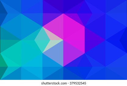 Multicolor blue, red polygonal illustration, which consist of triangles. Geometric background in Origami style with gradient. Triangular design for your business.