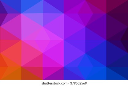 Multicolor blue, red polygonal illustration, which consist of triangles. Geometric background in Origami style with gradient. Triangular design for your business.