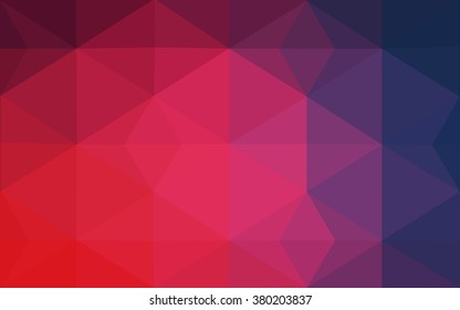 Multicolor blue, red polygonal illustration, which consist of triangles. Geometric background in Origami style with gradient. Triangular design for your business.