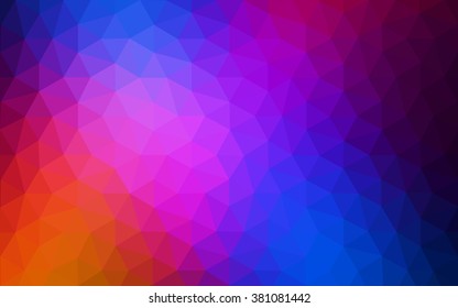 Multicolor blue, red polygonal illustration, which consist of triangles. Geometric background in Origami style with gradient. Triangular design for your business.