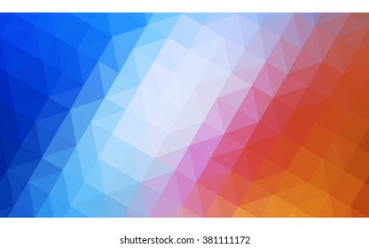 Multicolor blue, red polygonal illustration, which consist of triangles. Geometric background in Origami style with gradient. Triangular design for your business.
