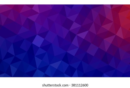 Multicolor blue, red polygonal illustration, which consist of triangles. Geometric background in Origami style with gradient. Triangular design for your business.