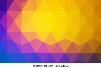 Multicolor blue, red polygonal illustration, which consist of triangles. Geometric background in Origami style with gradient. Triangular design for your business.