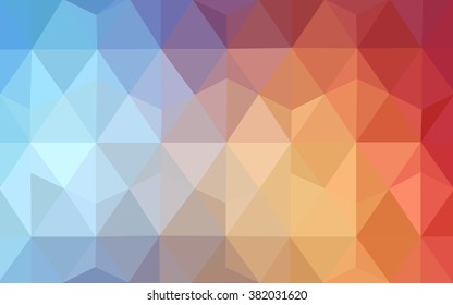 Multicolor blue, red polygonal illustration, which consist of triangles. Geometric background in Origami style with gradient. Triangular design for your business.