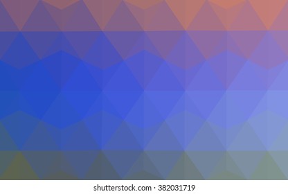 Multicolor blue, red polygonal illustration, which consist of triangles. Geometric background in Origami style with gradient. Triangular design for your business.