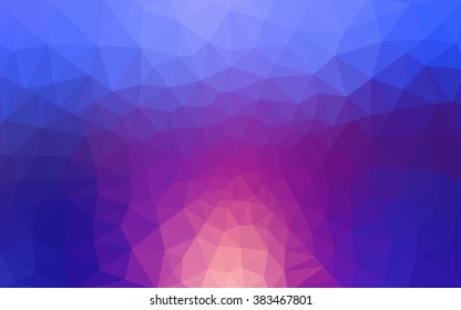 Multicolor blue, red polygonal illustration, which consist of triangles. Geometric background in Origami style with gradient. Triangular design for your business.