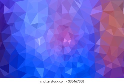 Multicolor blue, red polygonal illustration, which consist of triangles. Geometric background in Origami style with gradient. Triangular design for your business.