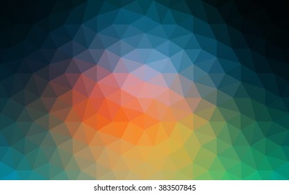 Multicolor blue, red polygonal illustration, which consist of triangles. Geometric background in Origami style with gradient. Triangular design for your business.