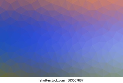 Multicolor blue, red polygonal illustration, which consist of triangles. Geometric background in Origami style with gradient. Triangular design for your business.