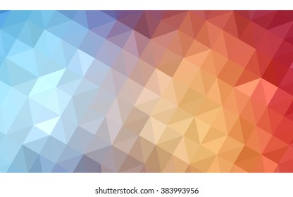 Multicolor blue, red polygonal illustration, which consist of triangles. Geometric background in Origami style with gradient. Triangular design for your business.