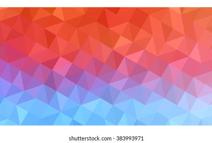 Multicolor blue, red polygonal illustration, which consist of triangles. Geometric background in Origami style with gradient. Triangular design for your business.