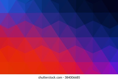 Multicolor blue, red polygonal illustration, which consist of triangles. Geometric background in Origami style with gradient. Triangular design for your business.