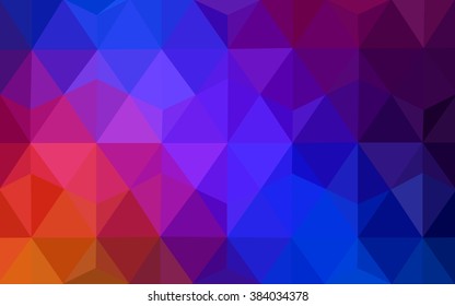 Multicolor blue, red polygonal illustration, which consist of triangles. Geometric background in Origami style with gradient. Triangular design for your business.