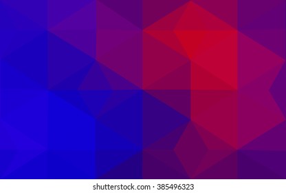 Multicolor blue, red polygonal illustration, which consist of triangles. Geometric background in Origami style with gradient. Triangular design for your business.