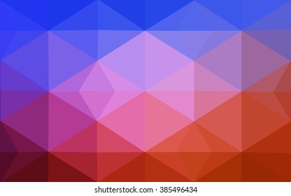 Multicolor blue, red polygonal illustration, which consist of triangles. Geometric background in Origami style with gradient. Triangular design for your business.