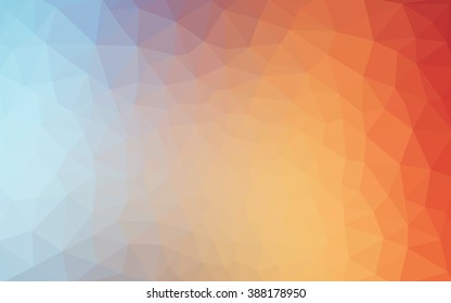 Multicolor blue, red polygonal illustration, which consist of triangles. Geometric background in Origami style with gradient. Triangular design for your business.