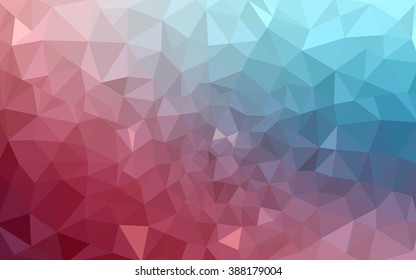 Multicolor blue, red polygonal illustration, which consist of triangles. Geometric background in Origami style with gradient. Triangular design for your business.