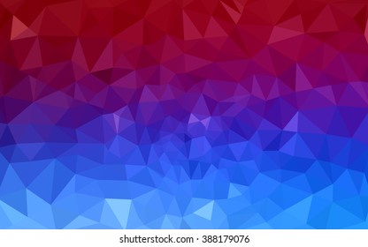 Multicolor blue, red polygonal illustration, which consist of triangles. Geometric background in Origami style with gradient. Triangular design for your business.