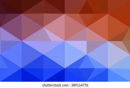 Multicolor blue, red polygonal illustration, which consist of triangles. Geometric background in Origami style with gradient. Triangular design for your business.